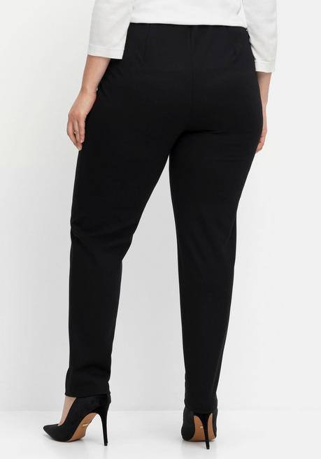 sheego Jerseyhose aus Interlock, schmale Beinform - schwarz sheego Sonderangebot