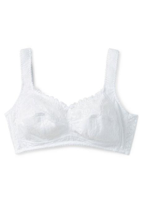sheego BH ohne Bügel mit leicht transparenter Spitze - weiß sheego Versandkostenfrei