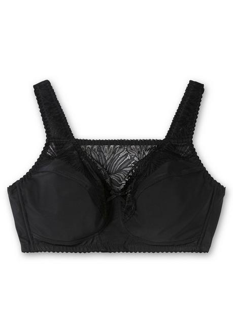 sheego BH ohne Bügel, mit Spitzeneinsatz - schwarz sheego Top Angebot