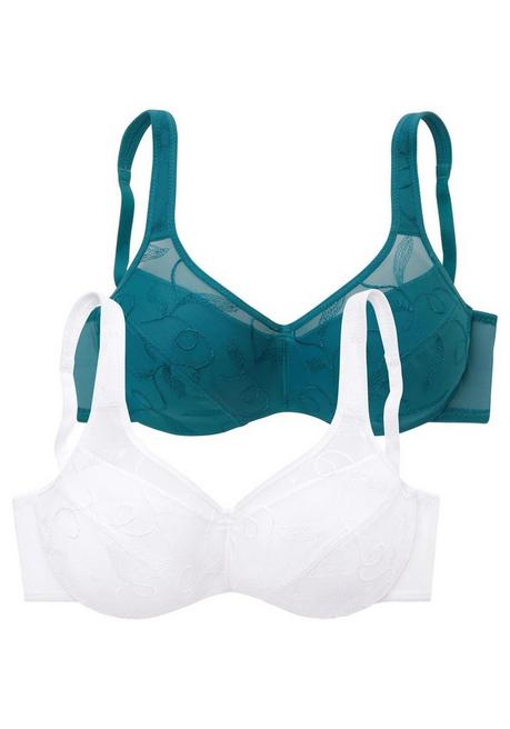 PETITE FLEUR Doppelpack Minimizer-BHs mit unterlegten Cups - petrol+weiß sheego Letzte 2 Tage