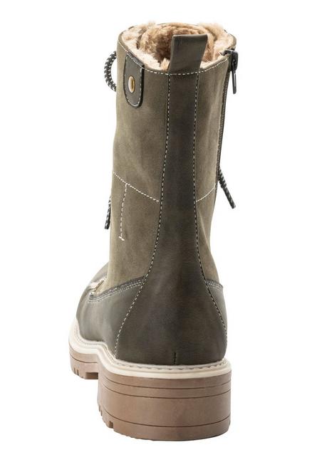 sheego Schnürboots mit seitlichem Reißverschluss - oliv sheego 50% Rabatt mit kostenlosem Versand