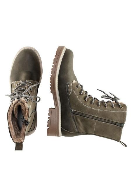 sheego Schnürboots mit seitlichem Reißverschluss - oliv sheego 50% Rabatt mit kostenlosem Versand