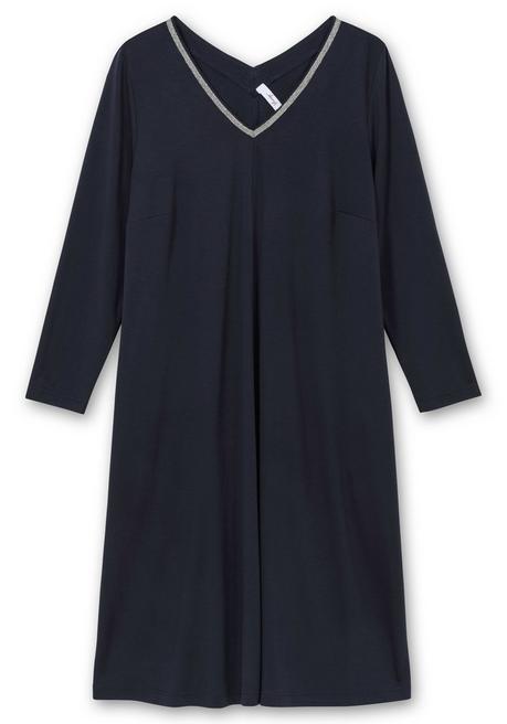 sheego Midikleid in A-Linie, mit Perlendeko am Ausschnitt - tiefblau sheego Clearance-Verkauf