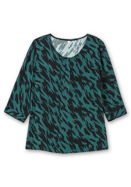 sheego Tunika mit 3/4-Ärmeln und Alloverprint - schwarz gemustert sheego Kostenloser Versand international