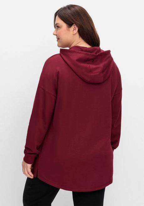 sheego Sweatshirt mit Kapuze, in Oversizeform - weinrot sheego Im Verkauf