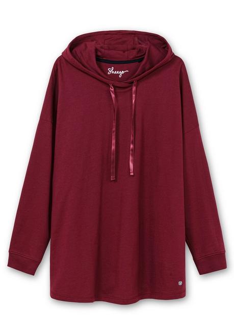 sheego Sweatshirt mit Kapuze, in Oversizeform - weinrot sheego Im Verkauf