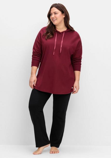 sheego Sweatshirt mit Kapuze, in Oversizeform - weinrot sheego Im Verkauf
