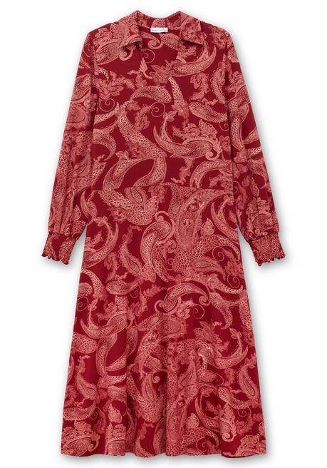 sheego by Joe Browns Jerseykleid mit Paisleydruck und Blusenkragen - weinrot gemustert sheego 50% Rabatt für begrenzte Zeit