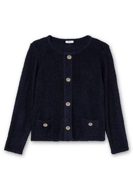 sheego Kurze Strickjacke aus weichem Bouclé - tiefblau sheego Rabatte dieses Monats