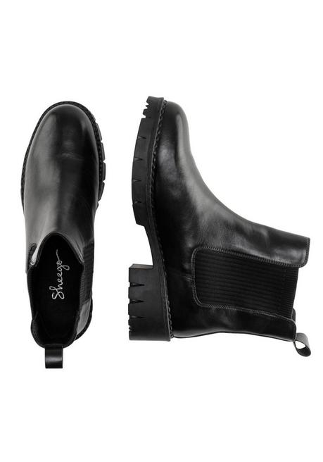sheego Chelsea-Boots mit stark profilierter Sohle, aus Leder - schwarz sheego Outlet