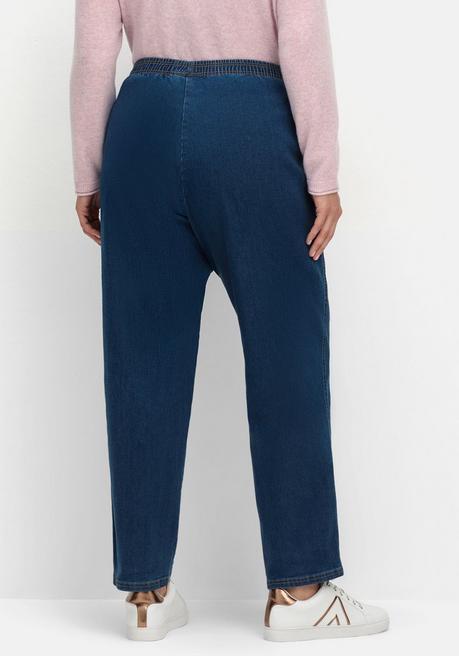 sheego Jeans in Karottenform, mit Stretchbund - dark blue Denim sheego Auslauf