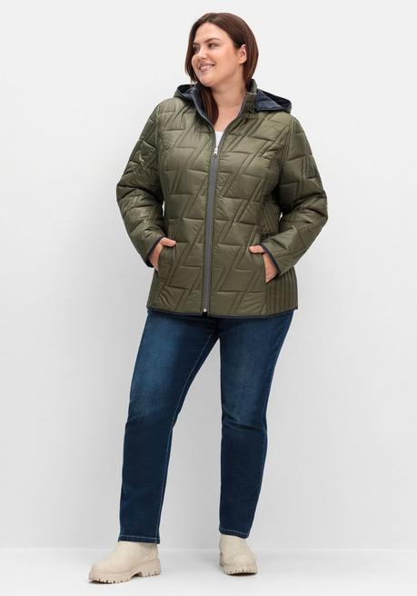 sheego Wendesteppjacke mit Kapuze und Stehkragen - khaki sheego Hotsell