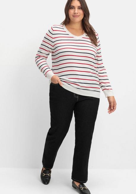 sheego Gerade Jeans mit seitlichem Stretchbund - black Denim sheego Günstiger Verkauf
