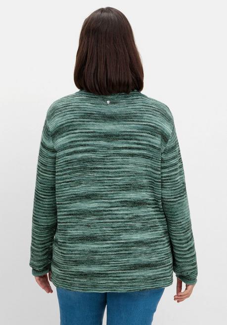 sheego Pullover in Flammgarn-Struktur - tiefgrün sheego Fabrikverkauf