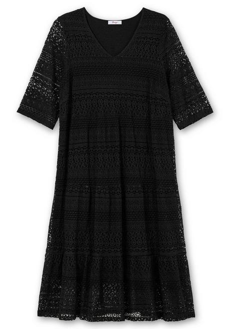 sheego Stufenkleid aus Spitze, mit blickdichtem Futter - schwarz sheego Meist gekauft