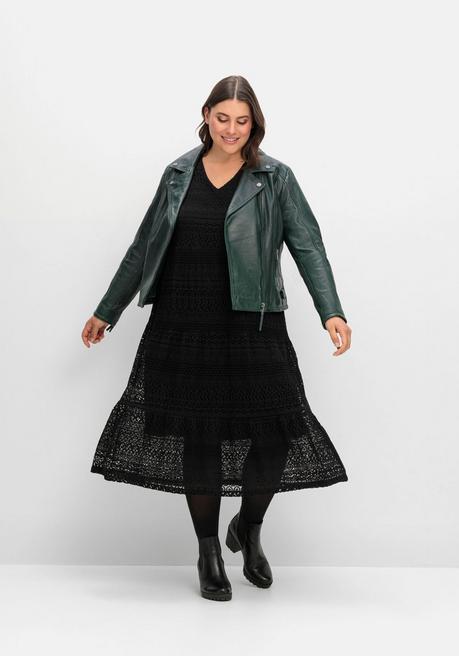 sheego Stufenkleid aus Spitze, mit blickdichtem Futter - schwarz sheego Meist gekauft