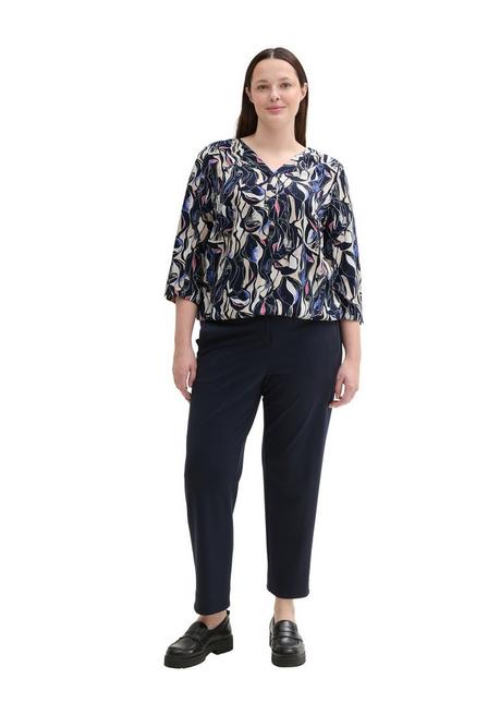 TOM TAILOR Plus Tunika mit Allovermuster und Stretch-Saumbund - marine gemustert sheego Kostenloser Versand