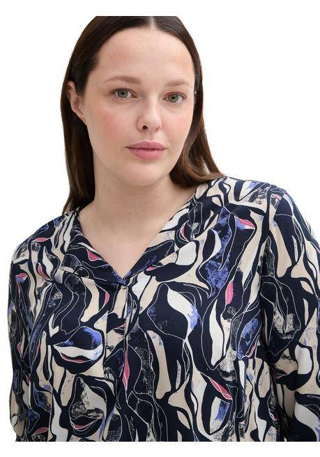 TOM TAILOR Plus Tunika mit Allovermuster und Stretch-Saumbund - marine gemustert sheego Kostenloser Versand