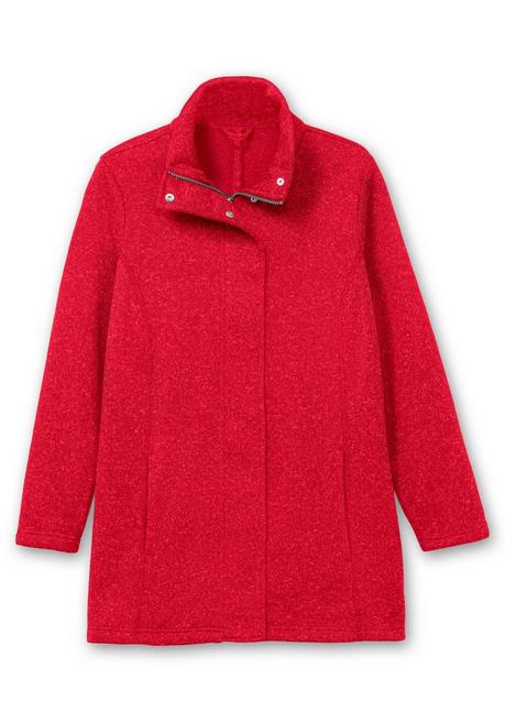 sheego Jacke aus meliertem Strickfleece - rot sheego Versandkostenfrei