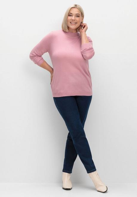 sheego Extraweicher Pullover mit Stehkragen - rosé sheego Online Shopping