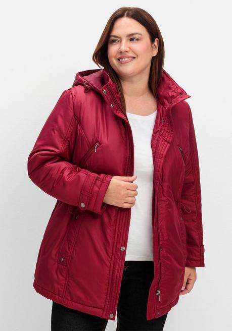 sheego Steppjacke mit Tunnelzug in der Taille - weinrot sheego Saisonschlussverkauf