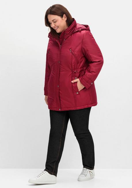 sheego Steppjacke mit Tunnelzug in der Taille - weinrot sheego Saisonschlussverkauf