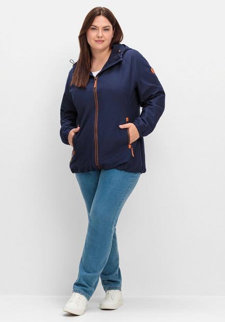 sheego Kapuzenjacke aus Microfaser, mit Kontrastdetails - marine sheego Weihnachtsangebot