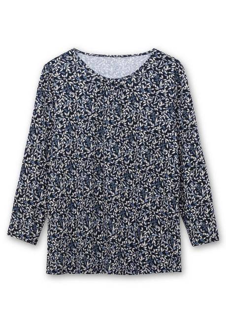 sheego Langarmshirt aus Jersey mit Minimalprint - marine gemustert sheego Muttertagsangebot
