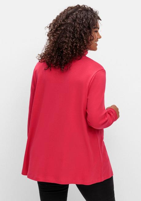 sheego Langarmshirt mit Rollkragen, in A-Linie - magenta sheego Vatertagsangebot