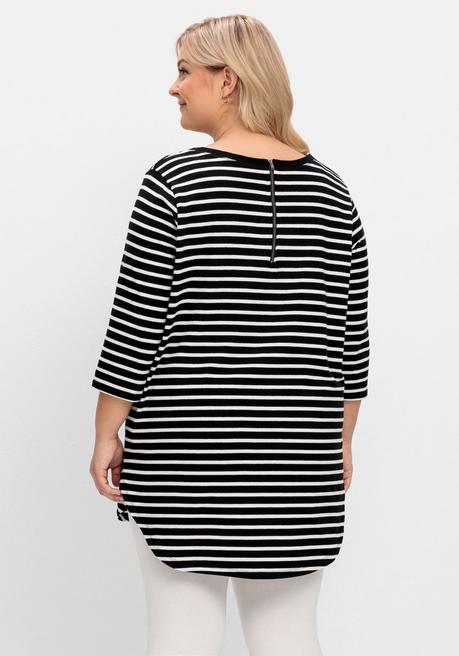 sheego Longshirt in Oversized-Form mit Streifen - schwarz-weiß sheego Lagerräumung