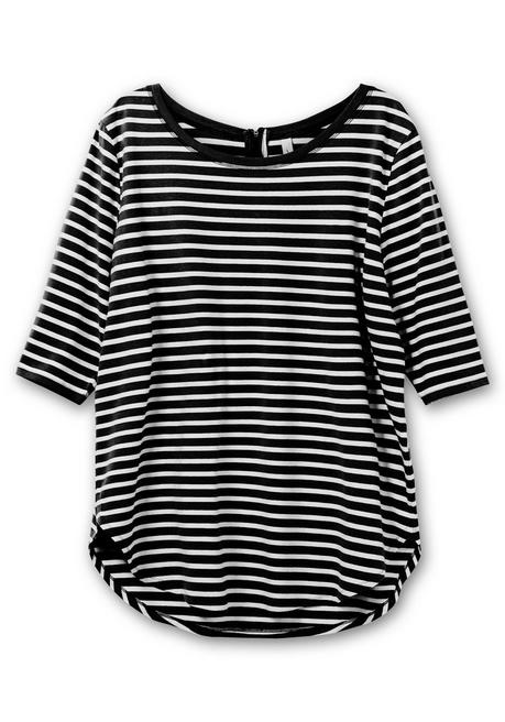 sheego Longshirt in Oversized-Form mit Streifen - schwarz-weiß sheego Lagerräumung