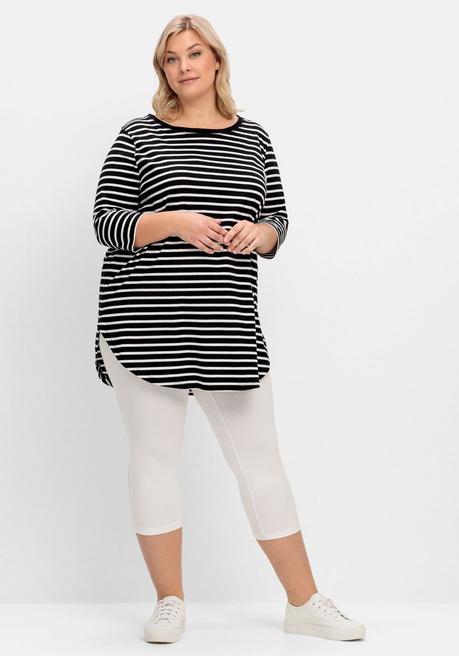 sheego Longshirt in Oversized-Form mit Streifen - schwarz-weiß sheego Lagerräumung