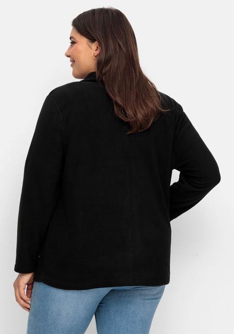 sheego Kuschelige Fleecejacke mit Reißverschluss - schwarz sheego Heißer Verkauf
