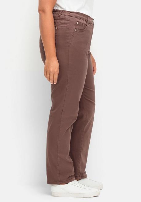 sheego Gerade Stretch-Jeans mit Komfortbund - braun sheego Blitzangebot