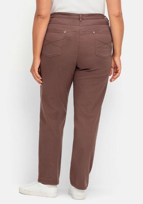 sheego Gerade Stretch-Jeans mit Komfortbund - braun sheego Blitzangebot