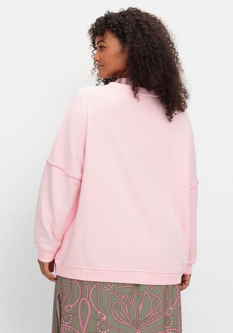 sheego loves miss goodlife Sweatshirt mit Frontprint und Rundhalsausschnitt - pastellflieder bedruckt sheego Große Rabatte