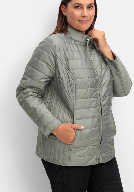sheego Leicht wattierte Steppjacke mit Stehkragen - hellgrau sheego Räumungsverkauf
