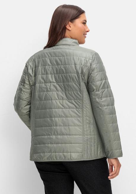 sheego Leicht wattierte Steppjacke mit Stehkragen - hellgrau sheego Räumungsverkauf