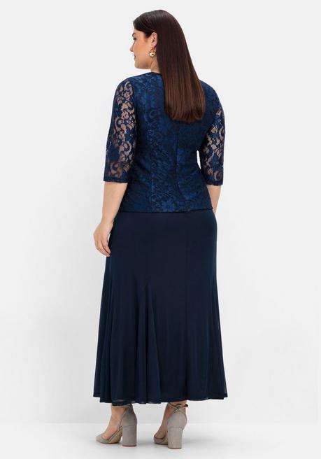 sheego Abendkleid mit floraler Spitze - marine sheego VIP-Rabatte