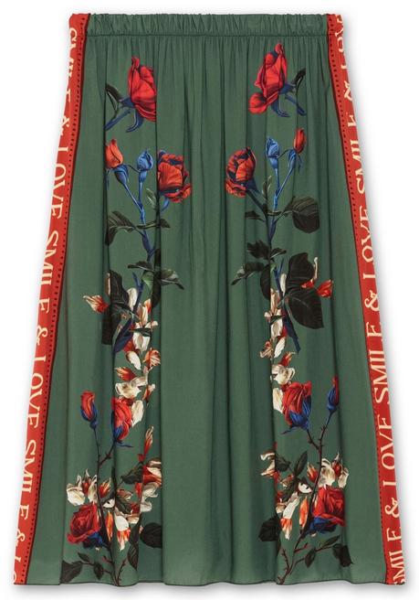 sheego loves miss goodlife Maxirock mit floralem Print, aus Viskose-Satin - grün bedruckt sheego Kostenlose Rückgabe