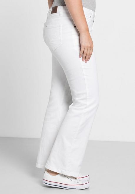sheego Bootcut-Jeans in 5-Pocket-Form, mit Used-Effekten - white Denim sheego Letzte 3 Tage