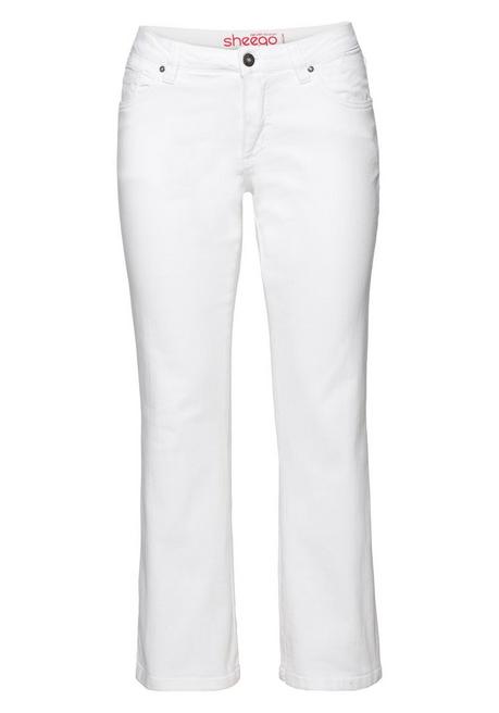 sheego Bootcut-Jeans in 5-Pocket-Form, mit Used-Effekten - white Denim sheego Letzte 3 Tage