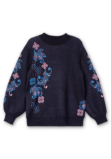 sheego by Joe Browns Pullover mit floralem Jacquardmuster - blau sheego Neueste Stile