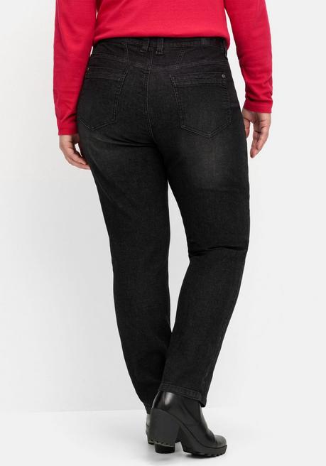 sheego Schmale Jeans in Curvy-Schnitt PIA, in 5-Pocket-Form - black Denim sheego Letzter Tag