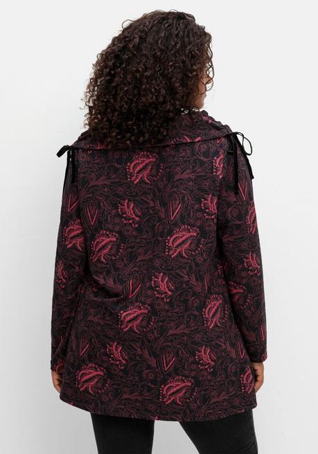 sheego by Joe Browns Sweatshirt in Longform mit weitem Kragen - beere gemustert sheego Zeitbegrenzte Promotion