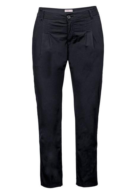 sheego Schmal zulaufende Chinohose mit Bundfalten - schwarz sheego Bis zu 65% Rabatt