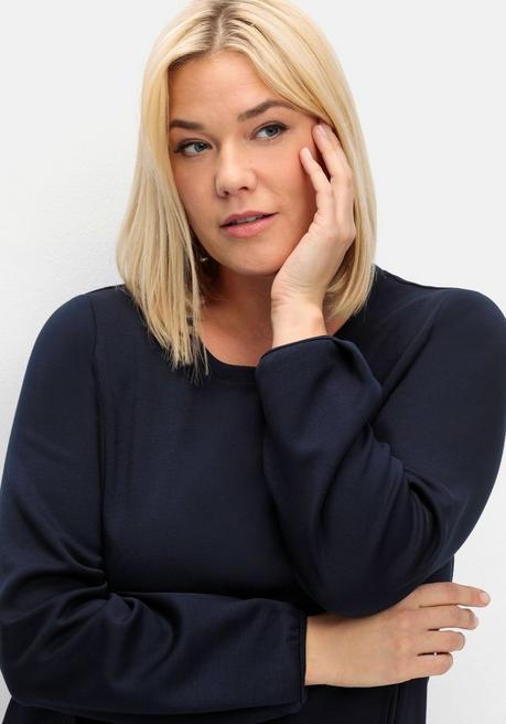 sheego Shirtkleid in schwerer Qualität, mit Raffung hinten - tiefblau sheego Nur für heute