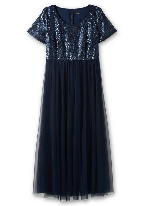 sheego Abendkleid in A-Linie, mit Pailletten - marine sheego Bis zu 55% Rabatt