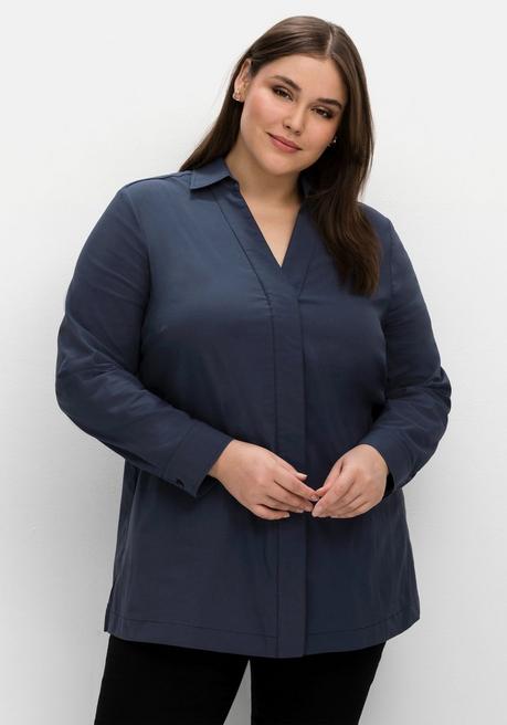 sheego Hemdbluse mit verdeckter Knopfleiste - nachtblau sheego 50% Rabatt mit kostenlosem Versand