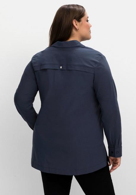 sheego Hemdbluse mit verdeckter Knopfleiste - nachtblau sheego 50% Rabatt mit kostenlosem Versand